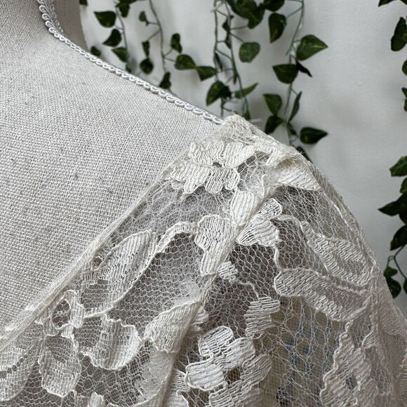 Vintage 60s White Lace Tea Dress Bridal Wedding Lorrie Deb Mod Party XS/S - Picture 12 of 12